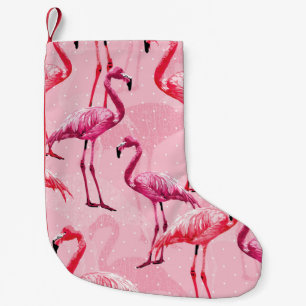 Meia De Natal Pequena Linda Flamingo Bird Pink Sem Olho Illiu
