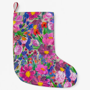 Meia De Natal Pequena Lindas Flores: Papel de Parede de Cores de Água Se