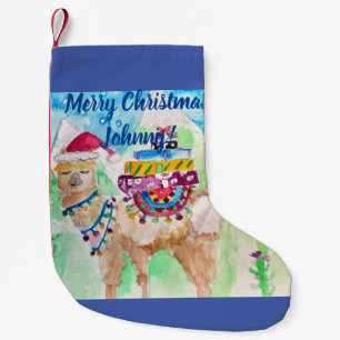 Meia De Natal Pequena Lindos Llama Feliz Natal Garotos Parados