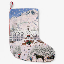 Meia De Natal Pequena Linha de madeira meia