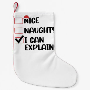 Meia De Natal Pequena Lista de Natal Bonito Travesso Posso Explicar Papa