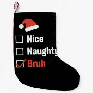 Meia De Natal Pequena Lista de Natal Divertida Boa Má Bruh