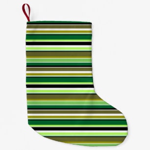 Meia De Natal Pequena Listras verdes brancas fofas