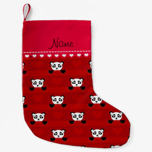 Meia De Natal Pequena Listras vermelhas conhecidas personalizadas do