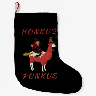 Meia De Natal Pequena Llama Lovers | Honkus Ponkus Witch Riding Lama