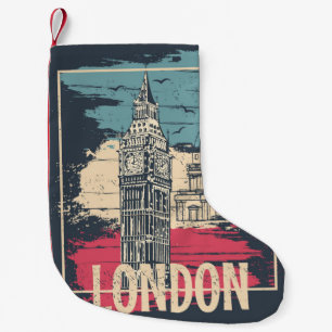 Meia De Natal Pequena London Big Ben: Poster de tipografia