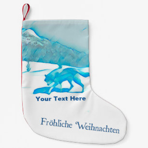 Meia De Natal Pequena Lone Wolf In WInter - Fröhliche Weihnachten