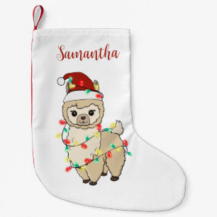 Meia De Natal Pequena Luzes de Natal Personalizadas de Llama Tendências 