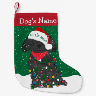 Meia De Natal Pequena Luzes de Natal personalizadas Labradoodle