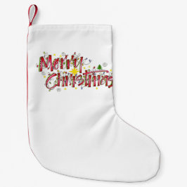 Meia De Natal Pequena Luzes do Feliz Natal