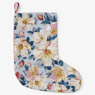 Meia De Natal Pequena Maçaneira florescente, padrão de elegância.