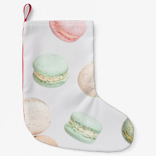 Meia De Natal Pequena Macarões Coloridos: Padrões De Queda Doce.