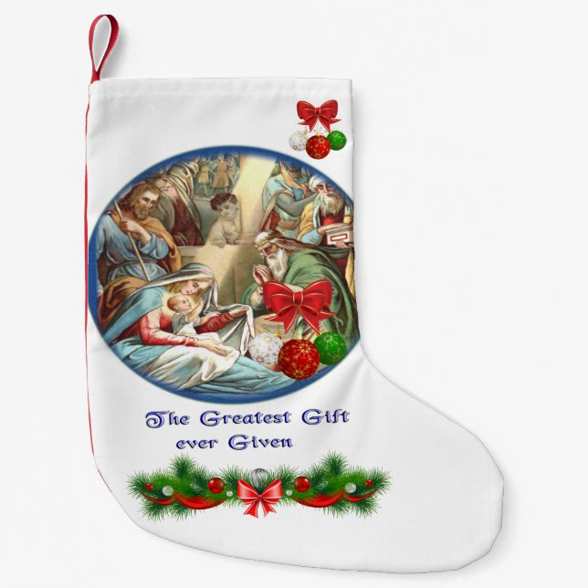 Meia De Natal Pequena Mãe Maria (Frente)