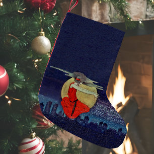 Meia De Natal Pequena Magic Floating Woman Night Sky Witch