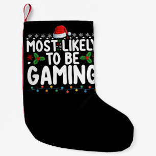 Meia De Natal Pequena Mais Propenso a Estar Jogando Video Games Gamers