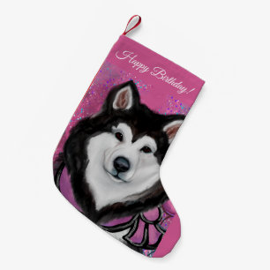 Meia De Natal Pequena Malamute do Alasca