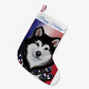 Meia De Natal Pequena Malamute do Alasca
