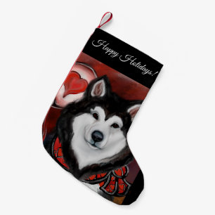 Meia De Natal Pequena Malamute do Alasca