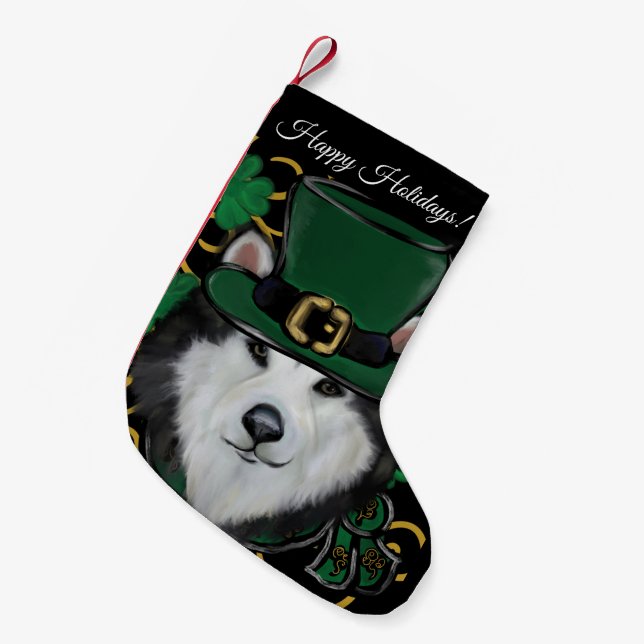 Meia De Natal Pequena Malamute do Alasca    (Frente (Pendurada))