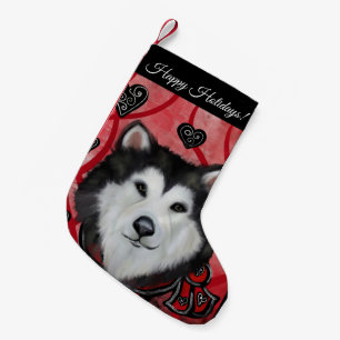 Meia De Natal Pequena Malamute do Alasca