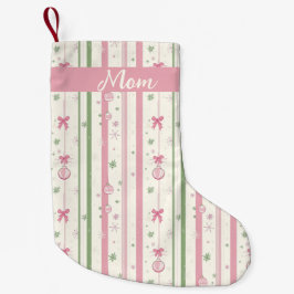 Meia De Natal Pequena Mamãe Coquette Rosa Personalizada