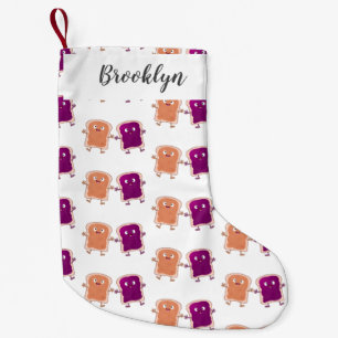 Meia De Natal Pequena Manteiga de amendoim e caricatura em sanduíche de