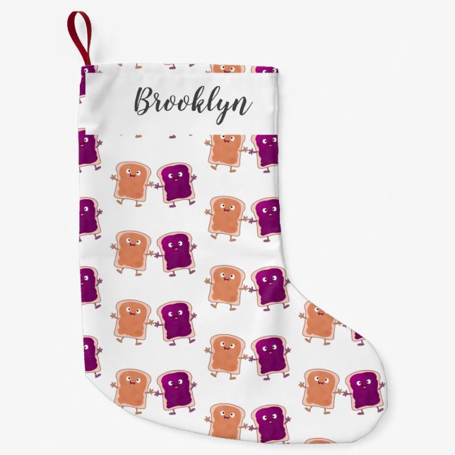 Meia De Natal Pequena Manteiga de amendoim e caricatura em sanduíche de  (Frente)