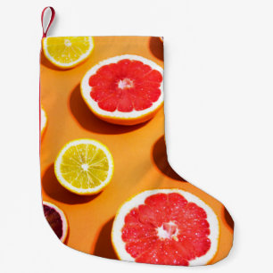 Meia De Natal Pequena Many variety citrus fruits pattern in sunlight on 