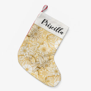 Meia De Natal Pequena Mão chique feminino artística ilustrações flor