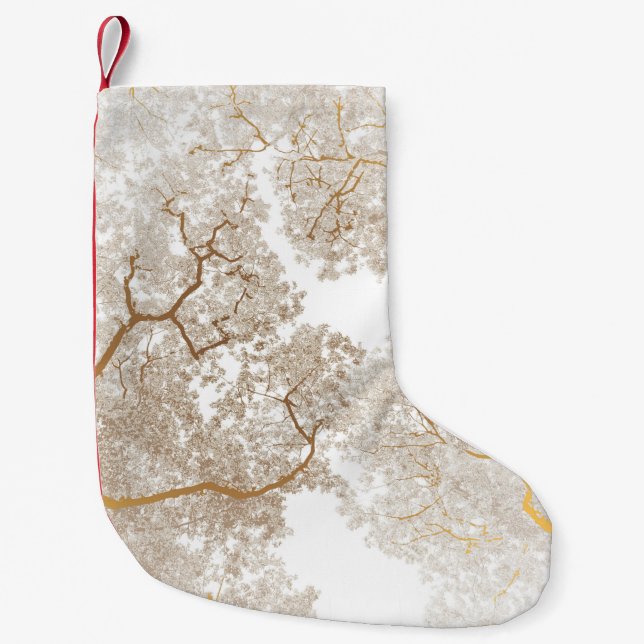 Meia De Natal Pequena Mapa de Árvores 1 (Frente)