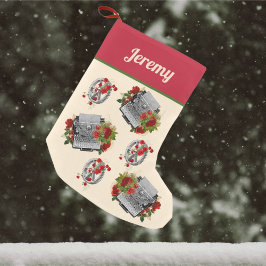 Meia De Natal Pequena Máquina de Máquina Steampunk e Natal Gears