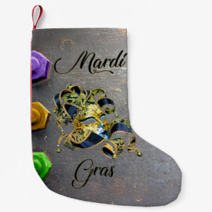 Meia De Natal Pequena Mardi Gras, de SlipperyJoe, comemora decorativa Ve