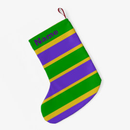 Meia De Natal Pequena Mardi Gras Stripes