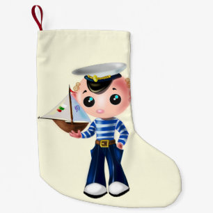 Meia De Natal Pequena Marinheiro Bonito -