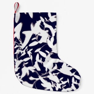 Meia De Natal Pequena Marinho de padrão de cor branco e design feito com