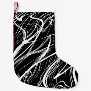 Meia De Natal Pequena Mármore Branco Preto: Abstrato Vintage