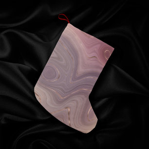 Meia De Natal Pequena Mauve Strata Rosa Rosa Rosa Rosa Dourada Dusty A
