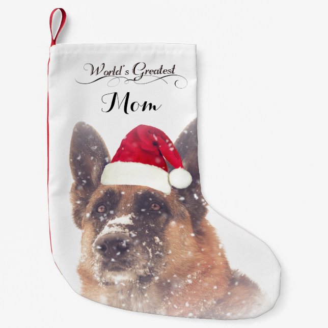 Meia De Natal Pequena Meia adorável do Natal do german shepherd (Frente)