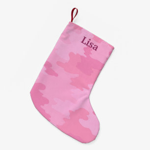 Meia De Natal Pequena Meia cor-de-rosa personalizada do Natal da
