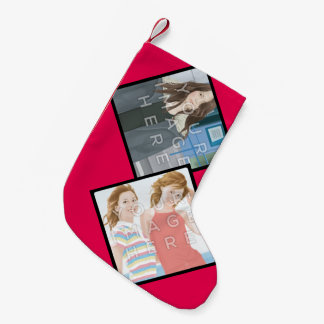 Meia De Natal Pequena Meia customizável do Natal de Instagram 2-Photo
