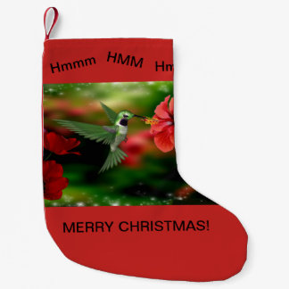 Meia De Natal Pequena Meia do Natal com um colibri
