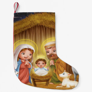 Meia De Natal Pequena Meia do Natal da cena da natividade