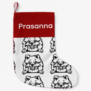 Meia De Natal Pequena Meias de cães da Pomerânia Personalizadas Meias de