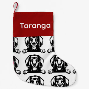 Meia De Natal Pequena Meias de cães Dachshund Meias personalizadas - Col