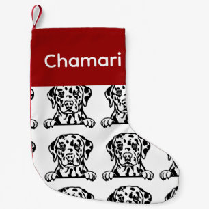 Meia De Natal Pequena Meias de cães Dalmáticos Meias personalizadas - Co