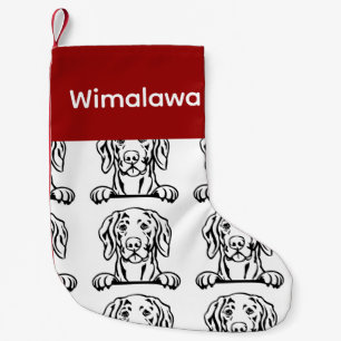 Meia De Natal Pequena Meias de cães do Weimaraner Meias personalizadas -