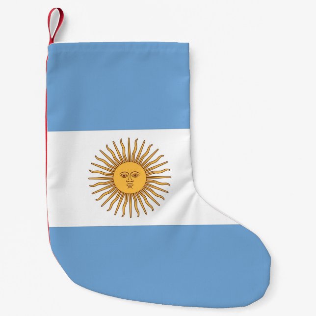 Meia De Natal Pequena Meias de Natal com Bandeira da Argentina (Frente)