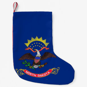 Meia De Natal Pequena Meias de Natal com Bandeira da Dakota do Norte