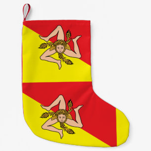 Meia De Natal Pequena Meias de Natal com Bandeira da Sicília