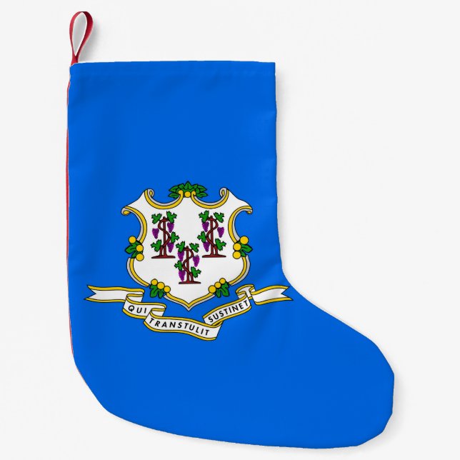 Meia De Natal Pequena Meias de Natal com Bandeira de Connecticut, EUA (Frente)